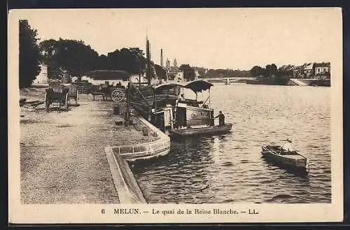 AK Melun, Le quai de la Reine Blanche