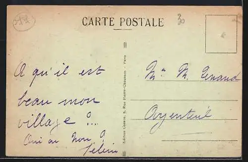 AK Seine-Port /S-et-M., Vue d`ensemble de Saint-Fargeau, prise des Bords de la Seine