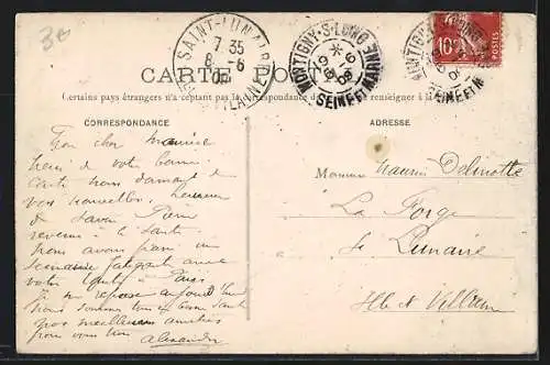 AK Montigny-sur-Loing, Le Loing et l`église