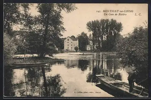 AK Montigny-sur-Loing, Un Coin de Rivière