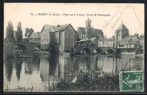 AK Moret /S.-et-M., Pont sur le Loing, Porte de Bourgogne