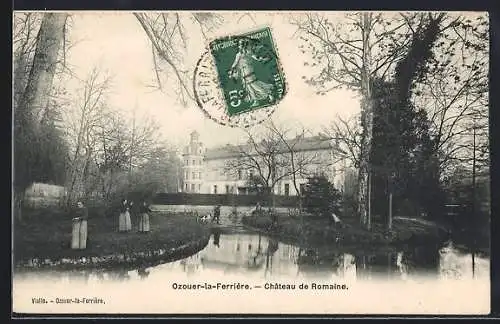 AK Ozouer-la-Ferrière, Château de Romaine et paysage environnant
