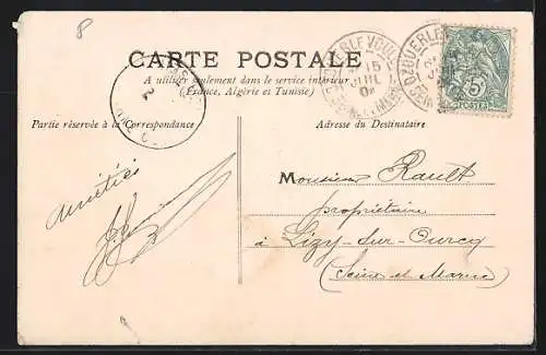 AK Ozouer-le-Voulgis, Vue d`ensemble du village et des champs environnants