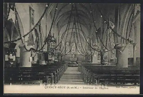 AK Quincy-Ségy /S.-et-M., Intérieur de l`Église