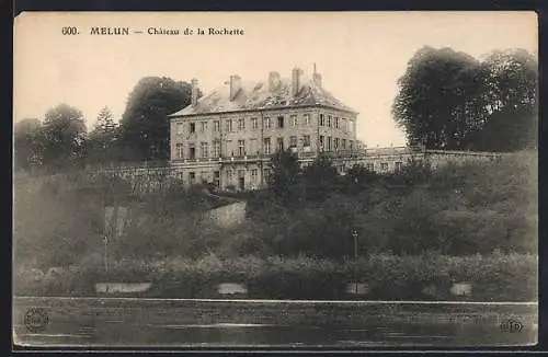 AK Melun, Château de la Rochette vue de la rivière