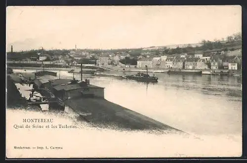 AK Montereau, Quai de Seine et les Tuileries