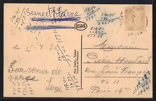 AK Samois-sur-Seine, Vue sur la Seine et Bas-Samois avec barques au premier plan