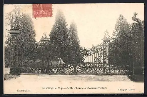 AK Gretz /S. et M., Grille d`honneur d`Armainvilliers