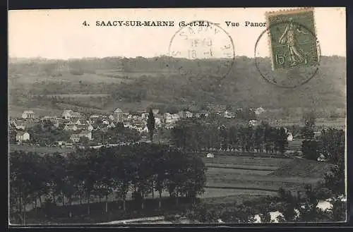 AK Saacy-sur-Marne /S.-et-M., Vue panoramique du village et de la campagne environnante