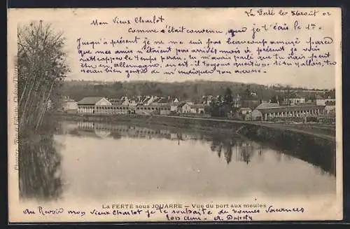 AK La Ferté-sous-Jouarre, Vue du port aux meules et des bâtiments environnants