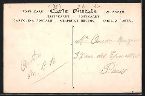 AK Villiers-sur-Morin, Vue du village avec étang et maisons entourées d`arbres