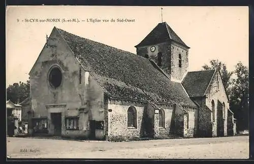 AK St-Cyr-sur-Morin /S.-et-M., L`église vue du Sud-Ouest