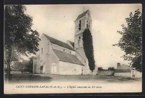 AK Saint-Germain-Laval /S.-et-M., L`Église construite au XIe siècle