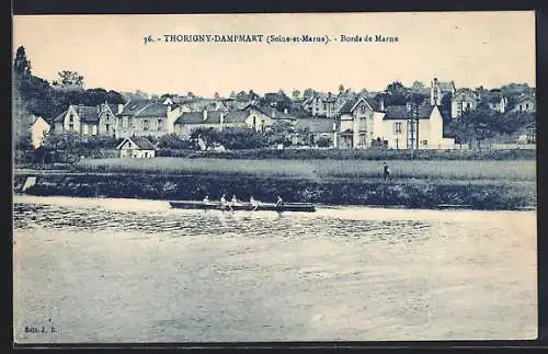 AK Thorigny-Dampmart /Seine-et-Marne, Bords de Marne avec rameurs en canoë