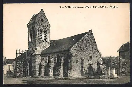 AK Villeneuve-sur-Bellot /S.-et-M., L`Église