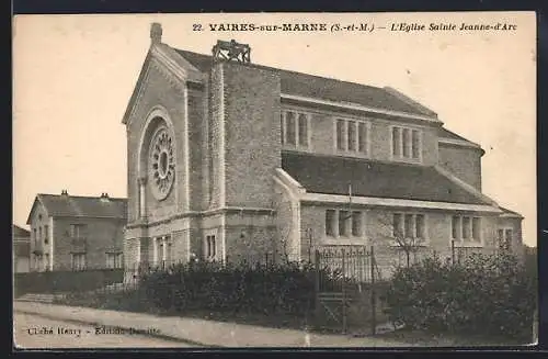 AK Vaires-sur-Marne /S.-et-M., L`Église Sainte Jeanne-d`Arc