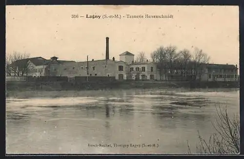 AK Lagny /S.-et-M., Tannerie Herrenschmidt vue depuis la rivière