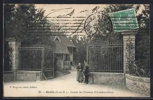 AK Gretz /S.-et-M., Entrée de l`Avenue d`Armainvilliers