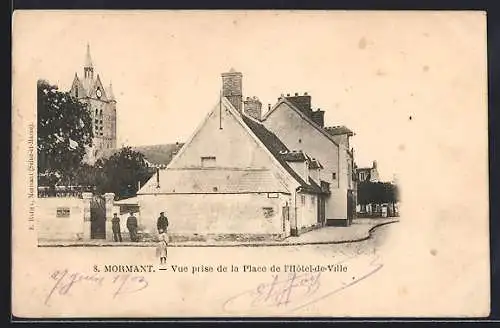 AK Mormant, Vue prise de la Place de l`Hôtel-de-Ville