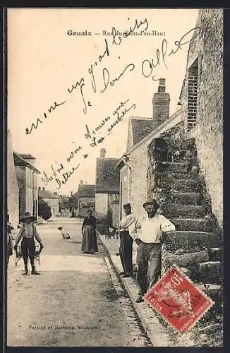 AK Gouaix, Rue du Bout-d`en-Haut avec habitants et escaliers en pierre