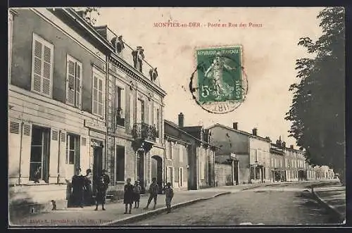 AK Montier-en-Der, Poste et Rue des Ponts