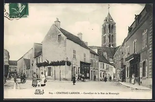 AK Château-Landon, Carrefour de la Rue de Montargis