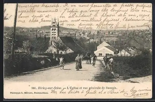 AK Héricy-sur-Seine, L`Église et vue générale de Samois