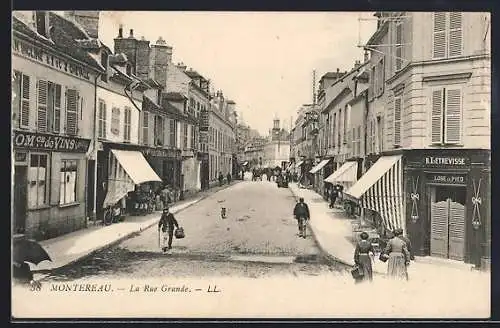 AK Montereau, La Rue Grande