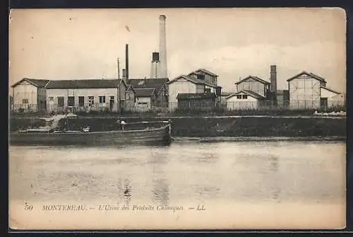 AK Montereau, L`Usine des Produits Chimiques et la rivière adjacente