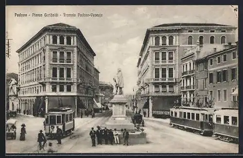 AK Padova, Piazza Garibaldi, Tramvia Padova-Venezia, Strassenbahn