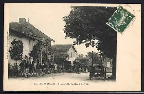 AK Saudrupt /Meuse, Route de Bar-le-Duc à St-Dizier