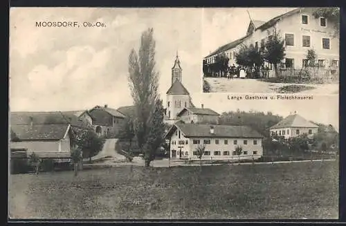 AK Moosdorf /Ob.-Oe., Langs Gasthaus und Fleischhauerei, Ortspartie