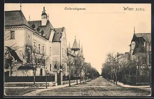 AK Wien, Colloredogasse mit Villen