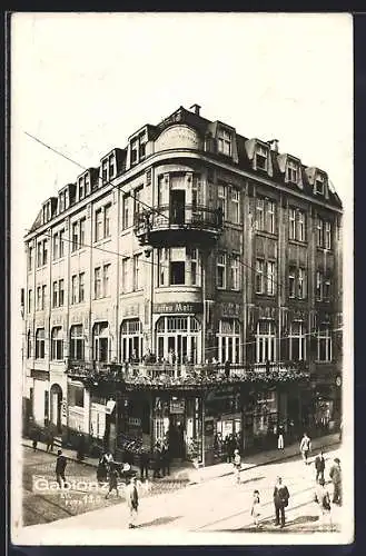 AK Gablonz a. N., Café Metz an einer Strassenecke