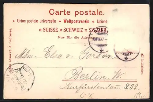 Lithographie Rolle, Le Chateau, Grand Rue