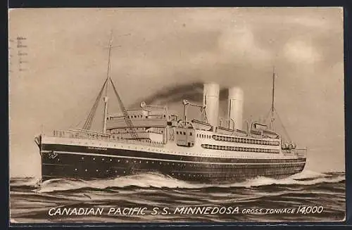 AK Passagierschiff SS Minnedosa, Canadian Pacific