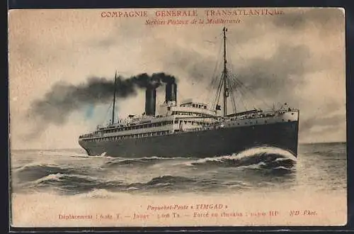 AK Passagierschiff Timgad, Compagnie Générale Transatlantique