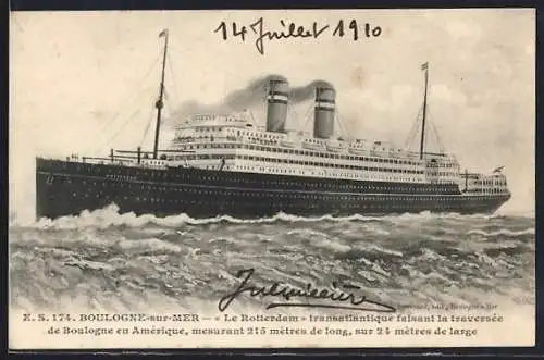 AK Passagierschiff Le Rotterdam in voller Fahrt