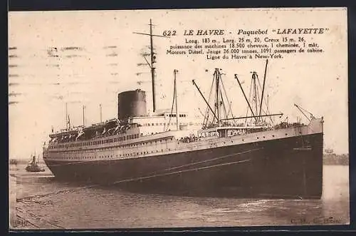 AK Passagierschiff Lafayette im Hafen