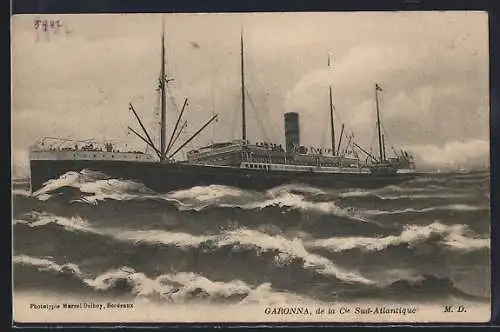 AK Passagierschiff Garonna auf See