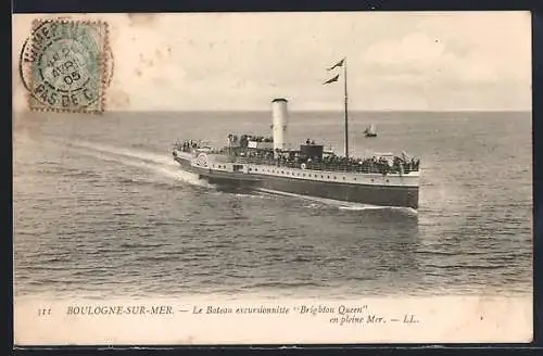 AK Passagierschiff Brighton Queen auf See