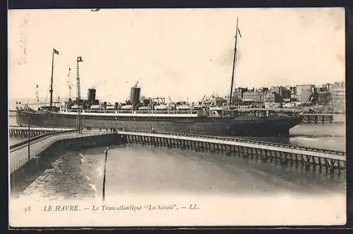 AK Le Havre, Passagierschiff La Savoie beim Auslaufen