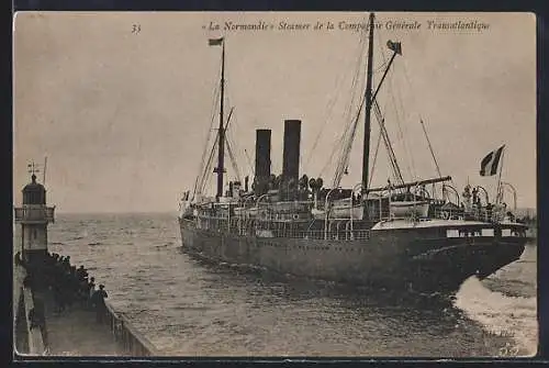 AK Passagierschiff La Normandie auf See