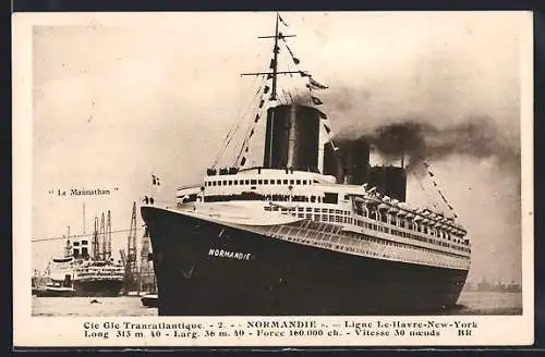 AK Passagierschiff Normandie vor Anker