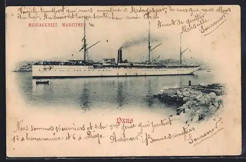 AK Passagierschiff Dxus auf See