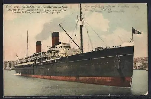 AK Passagierschiff La Savoie im Hafen