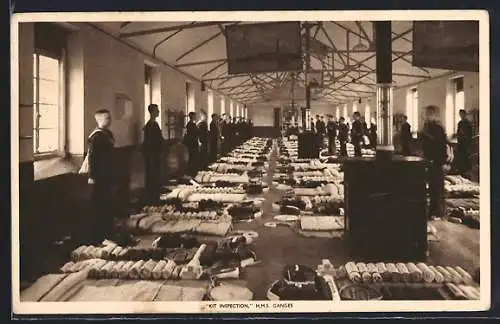 AK Kriegsschiff HMS Ganges, Kit Inspection