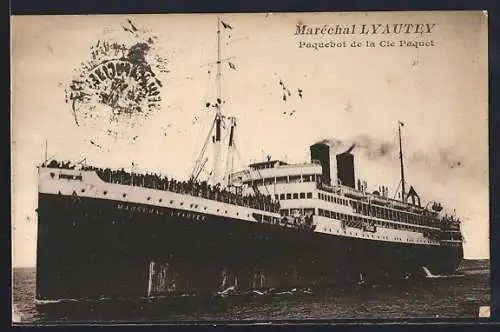 AK Passagierschiff Maréchal Lyautey auf See