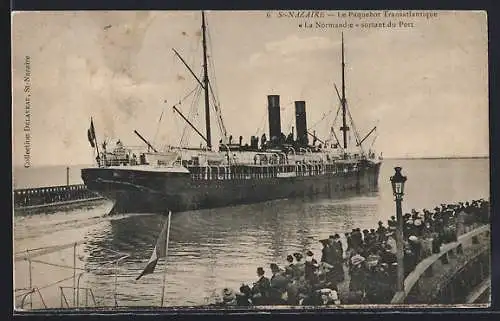 AK Passagierschiff La Normandie im Hafen