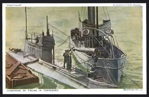 AK Submarine B6 taking in Torpedos, U-Boot